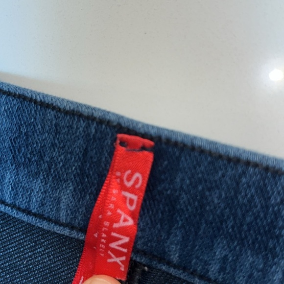 SPANX Jean-ish Ankle Leggings Twilight Rinse Dark Lined Pants 20018R Size L - Picture 7 of 11